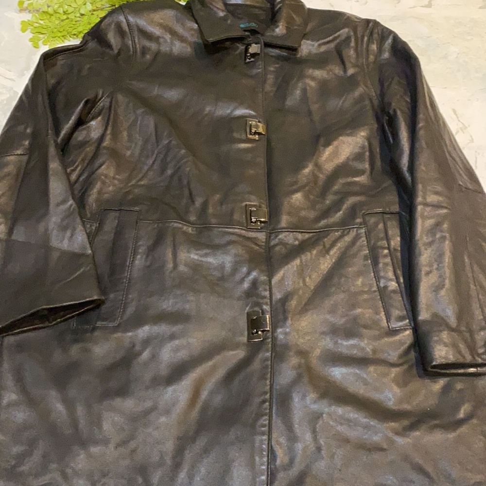 Siena Studio Mid Length leather Jacket Trench Coat